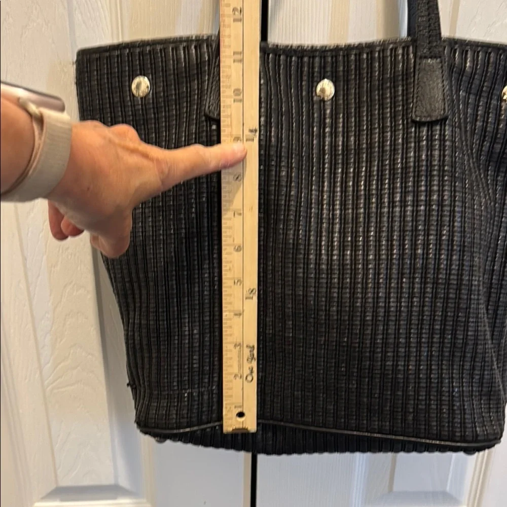Furla Black and Silver Textured Tote‎ Bag